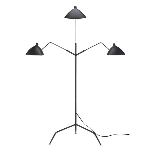 Lámpara de pie diseño Serge Mouille triple