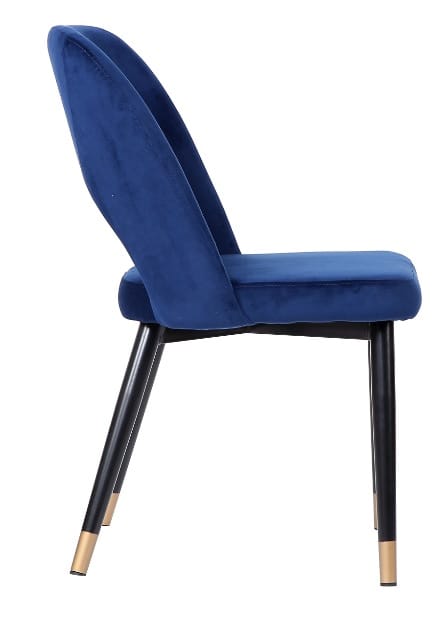 Silla de comedor terciopelo azul Alexia