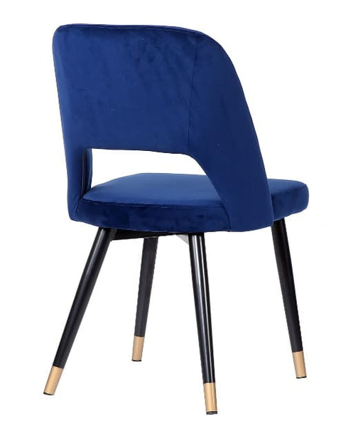 Silla de comedor terciopelo azul Alexia