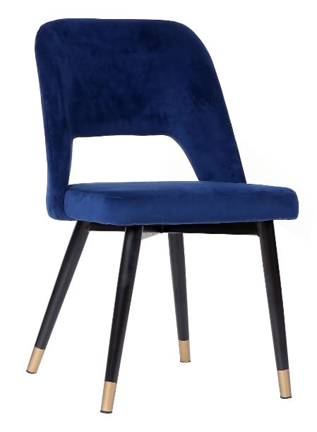 Silla de comedor terciopelo azul Alexia