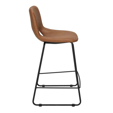 Taburete bar cuero ecologico camel H65cm Lenon