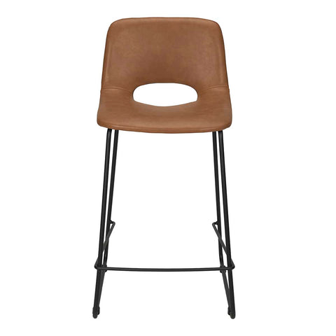 Taburete de Bar de Cuero Ecológico Camel H65cm Lenon