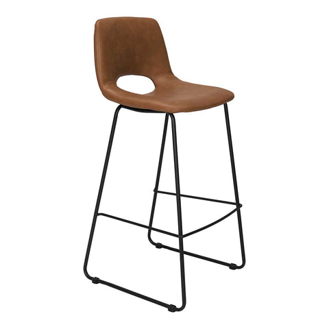 Taburete bar cuero ecologico camel H75cm Lenon