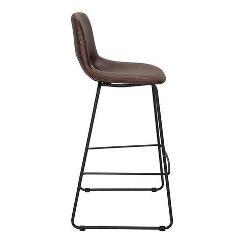 Taburete bar cuero ecologico marron H75cm Lenon